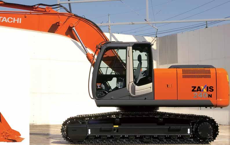 Productivity New E-mode New hydraulic system HIOS III Hydraulic boosting system Enhanced boom recirculation system New electronic controlled diesel engine Page 4-5 Operator comfort High visibility