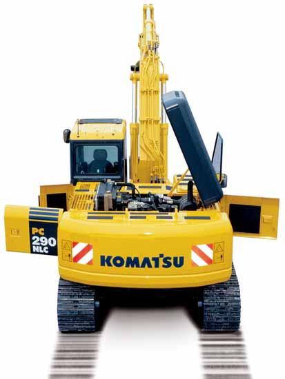 PC290-7 H YDRAULIC EXCAVATOR MAINTENANCE FEATURES Easy maintenance Komatsu designed the PC290-7 to have easy service access.