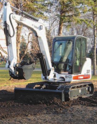 11 9 Maximum digging depth 12 8 Maximum dumping height 18 9 Maximum reach at ground level 48 HP Liquid-cooled diesel engine The rugged 341 takes the 337 to the next level.