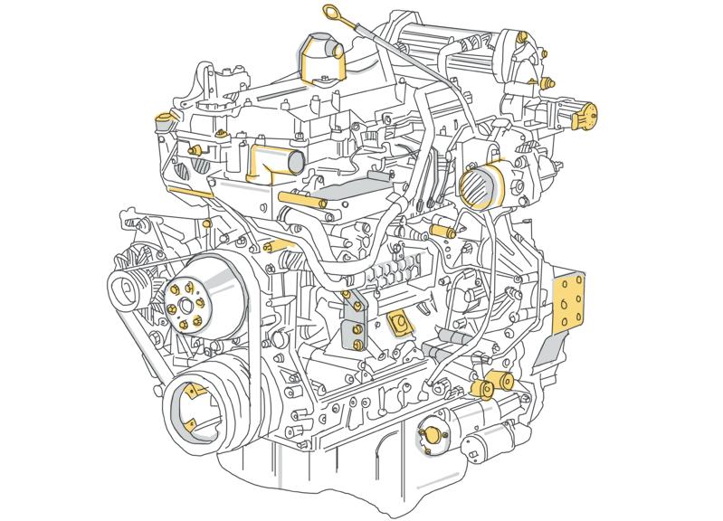 hydraulic excavator SY215C engine Isuzu Am-4HK1X Stage/Tier IV The power for SY215C comes from an Isuzu sixcylinder