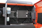 The air conditioner condenser can be opened for easy cleaning of the condenser and the radiator located behind.