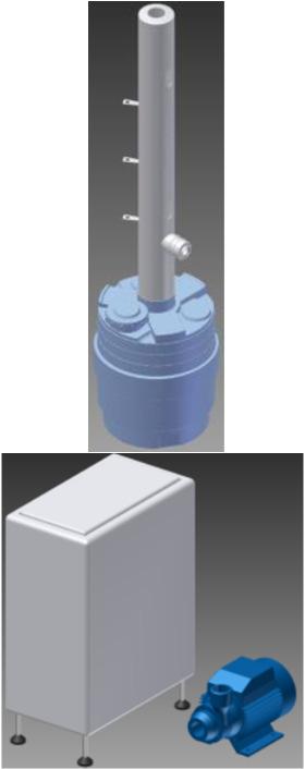 EQOP. 0152 Gas Scrubber for Kesternich EQOP. 0112 Drain compartment for condensate with pump to draining of solution.