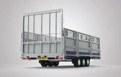 operation trailers with high panelled side extensions. Spring assisted for low lifting effort.