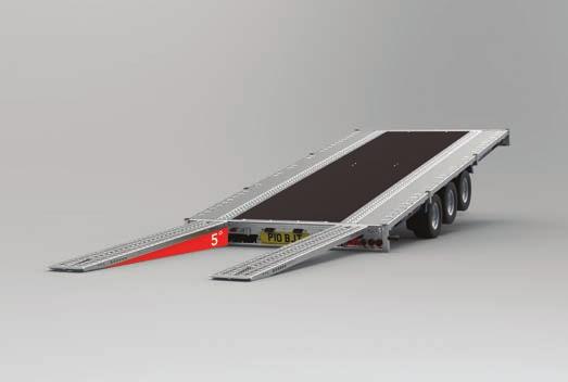 Combine the benefits of a hydraulic tilt-bed and the advantages of long loading ramps to provide loading angles as low as