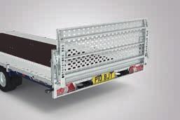 High grip, full width tail ramp A high strength, easy ramp solution for tilt-bed operation trailers.