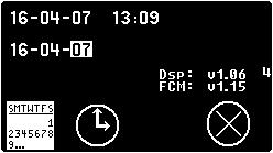 Miscellaneous Machine Setups Date and Time Settings (M4) At the bottom right corner of the Run screen the date is shown in DD-MM-YY format and the time is shown in HH:MM, 24-hour format.