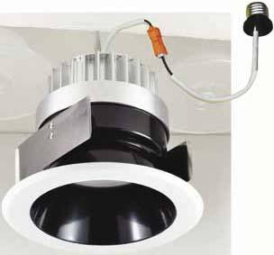 DIAMOND SERIES LED RECESSED 5" 650 Lumen LED Retrofit and Dedicated NRA-212 GU24 Adapter Nora Lighting s 650 Lumen LED Diamond Recessed Luminaires are culus listed for use in existing 5" IC or Non-IC