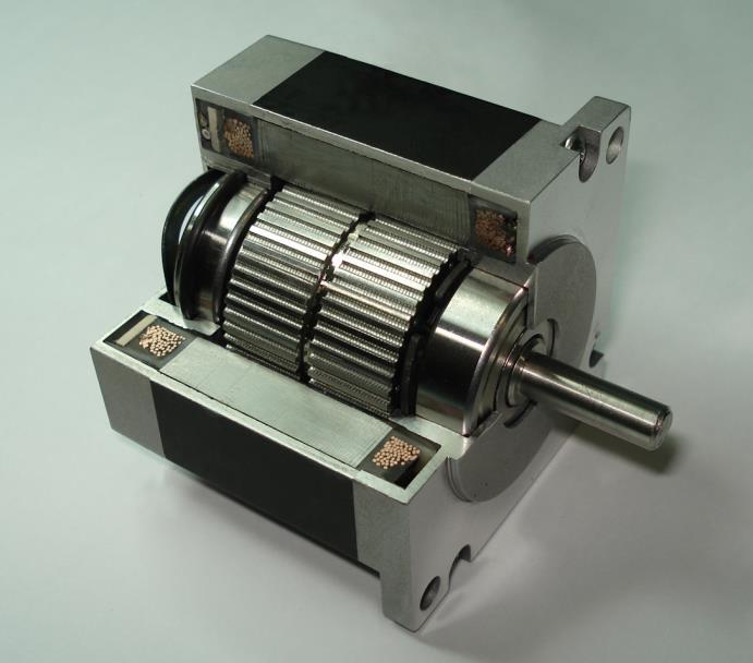 This action minimizes the reluctance of the path, so the stepper is known as a variable reluctance stepper motor.