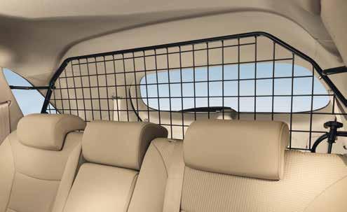 vehicle occupants from the movement of items in the trunk. The easy to install grid is designed not to restrict the driver's rearward view.