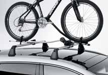 The bike is easily secured using knobs at roof height while the bike leans against the frame holder. The bike load bar can easily be attached to the base rack. 55701S10.