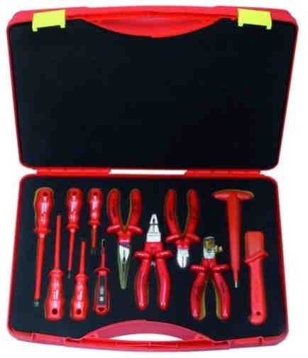 Set f safety tls, 12 parts set f safety tls, 12 parts 1000 V in sturdy plastic bx tw clrs insulatin dipped insulatin acc.
