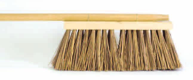 STREET & BARN BROOMS SOLID-FILL NATURAL PALMYRA STALKS Rugged construction for sweeping heavy debris and dirt, under wet or dry conditions. Smooth hardwood blocks with two tapered handle holes.