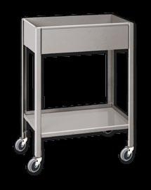 B 1323 Box art - ombines a tote box with a highly maneuverable cart. Easily turns in narrow aisles. Dimensions: 6 deep box, clearance between box and shelf 17.