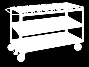 ll trays are 2½ deep. asters: asters: 2 swivel, rigid 5 x 1 1/4 polyurethane apacity: 1,000 lbs.