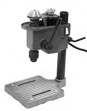 12 (c) A small bench pillar drill is shown in Fig. 13. main shaft motor Fig. 13 (i) Draw the belt in the position that will give the fastest drilling speed.