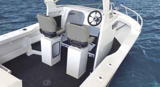 Decks 32mm Rail Tubing - Front and Rear Side Pockets Aluminium Cabin with R/Launcher Sounder Bracket x 2 Folding Dive Ladder Aluminium Tow-Catch FACTORY FITTED FEATURES