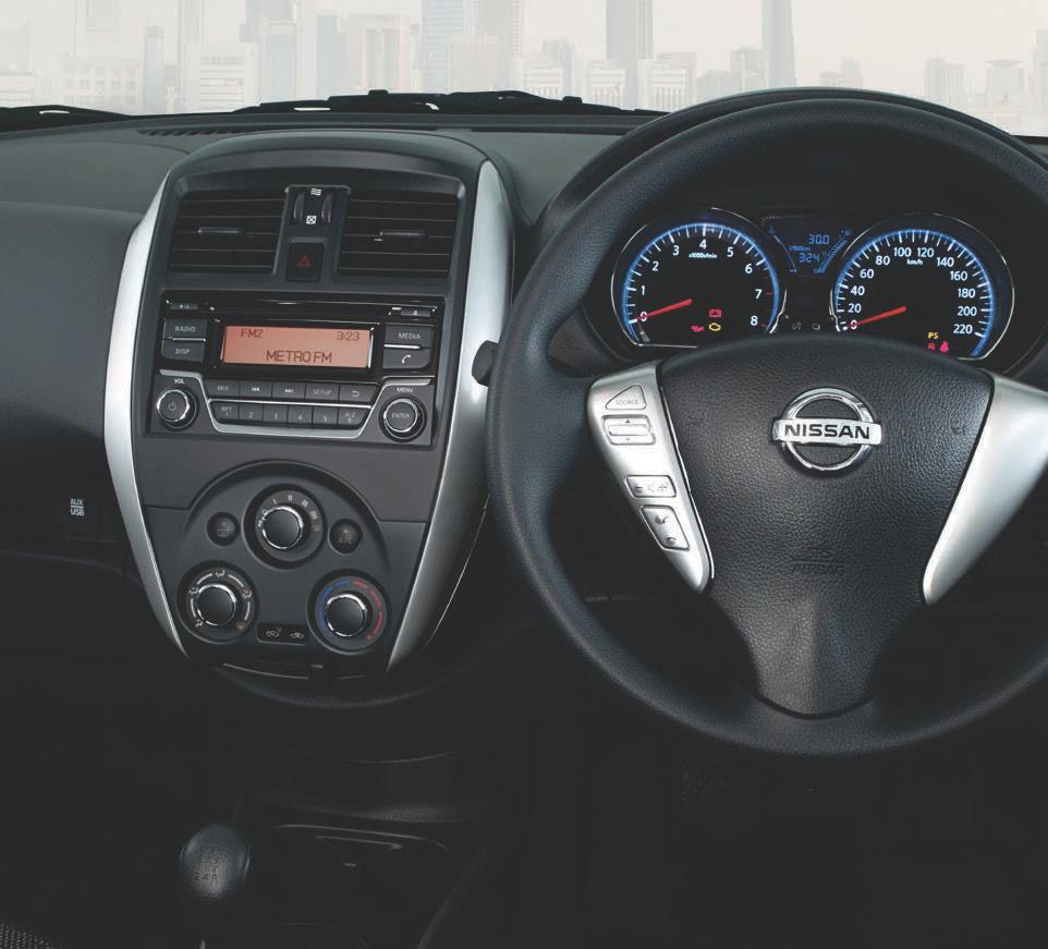 INTERIOR Step inside and the Nissan ALMERA delivers confident and modern sophistication that is