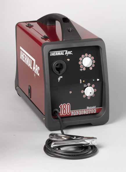 Arc Welding Equipment and Accessories MIG/Flux Cored Welders Fabricator 180: W1002600 Machine Specifications Maximum output 180 Amp Duty cycle @ 104 F 25% @ 130 Amp at 20.