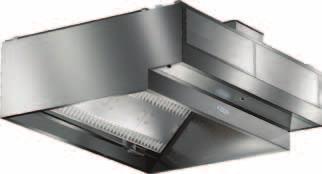An effective way to introduce make-up air into the kitchen is from the rear of the hood through a back supply plenum where the air is discharged behind and below the cooking battery (double