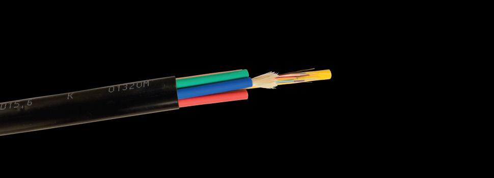 Mini Breakout Distribution Cable Multi-core (12-144 Fibres) 12 to 144 fibre mini breakout multi-core distribution cable, consists of 4 to 8 individually coloured, 12 fibre stranded sub units around