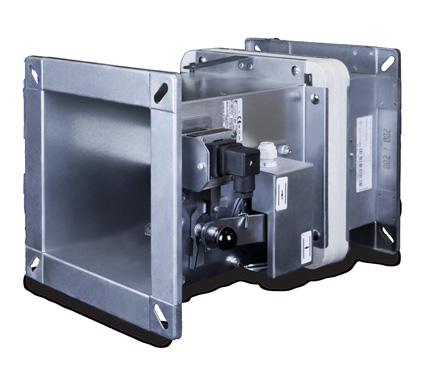 As standard, all dampers can be supplied with a manual actuator, optional accessories, e.g. microswitches, electromagnets, or a servo-driven actuator and communication control units.