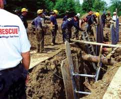 Air jacks are also heavy and need to be nailed to cumbersome planking or plywood inside of an already unsafe trench, putting the rescue crew at risk of becoming trapped themselves.