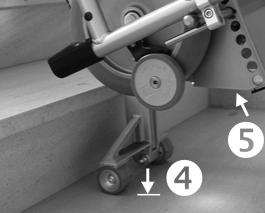 A tip be fo re you start: Keep the de vi ce in balance so that the wheels can touch down pro per ly on the next step. 1. Ad just the hand le to the ap pro pria te height (see chap ter 3.4 and 6.8). 2.