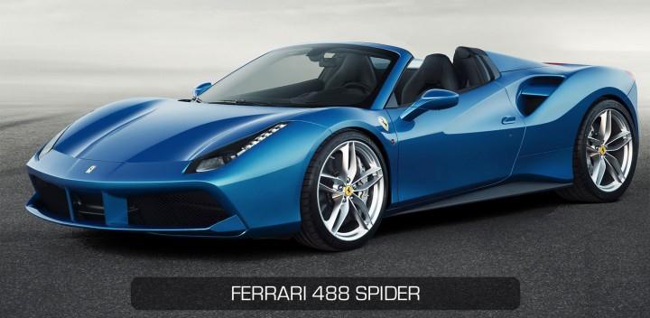 The 488 Spider is based on an aluminum space frame chassis and body shell and is equipped with the new turbocharged V8 that was