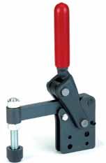 Heavy vertical toggle clamps 6812P Heavy vertical toggle clamp with vertical base and mounting holes. Reamed and case-hardened bearing bushes. Hardened, ground and permanently-lubricated pins.