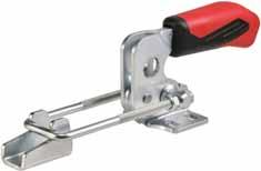 Hook type toggle clamps 6848H Hook type toggle clamp horizontal Galvanized and passivated. Stainless steel rivets, which run in hardened bushes. Tempered hook. Bearings are pre-lubricated.