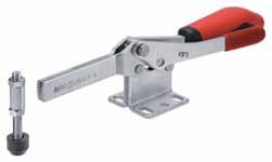 Toggle clamps with safety latch 6834S Horizontal toggle clamp with safety latch for open and clamped positions. With solid clamping arm and horizontal base.