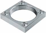 fixture. 6829GF Threaded flange Steel, galvanized. With four counterbored mounting holes. Female thread for swing clamp.