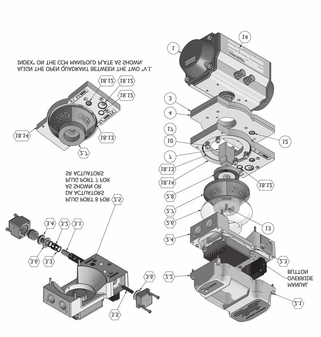 12 IMO-550EN Exploded View Figure 4 5 REPAIR KITS/SPARE PARTS Service kits are available to replace the seals and bearings of the Pneumatic Module. These kits are listed in (Table 1).