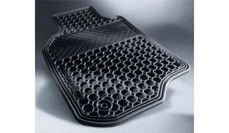 Premium Floor Mats Front Mats with custom deep patterned grid collects rain, mud snow and debris.