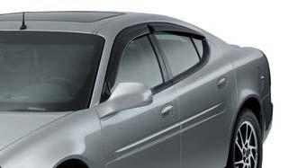 SIDE WINDOW WEATHER DEFLECTOR Dual function vent and visor feature lets fresh air in.