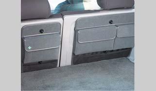 SEAT BACK ORGANIZER Rigid panel design easily attach to your seat backs and offer both safety and storage.