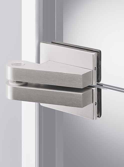 dormakaba Fittings for toughened glass assemblies The expansive range with slimline bodies for offset hung doors EA patch fittings are characterized by their slim, neat shape and skilful hinge design.