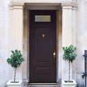 The Orleans door creates a sleek, elegant entrance that stands out.