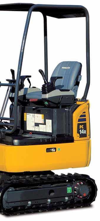 PC14R-3 Highest operator comfort Spacious working environment ensures outstanding comfort Excellent accessibility to and from the machine Pressure Proportional Control (PPC)