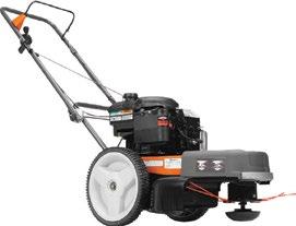99 17" GAS TRIMMER & BRUSHCUTTER 25cc 2-cycle engine Effortless Pull starting system 17" trim cutting width, 8" brush cutting width Dual line Tap-N-Go Weighs 15.5 lb.