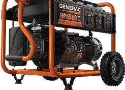 00 5,500W PORTABLE GENERATOR 389cc Generac 4-stroke OHV engine 5,500 continuous watts 7.2-gal.