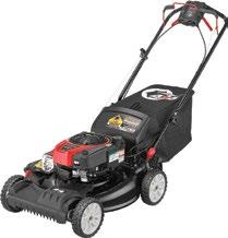 99 21" SELF-PROPELLED HIGH WHEEL MOWER 163cc Briggs & Stratton 725EXi series OHV engine RWD/variable speed, self-propelled 21" deck with mulch, bag, or side discharge 8" front and 11" rear wheels