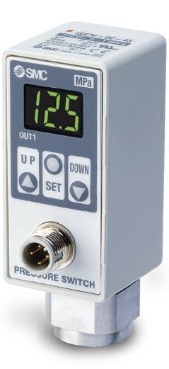 OUT U P Series ISE7 -colour Display Digital Pressure Switch for ir -colour Display Digital Pressure Switch/For ir Series ISE7 Features Integrated pressure switch for air.