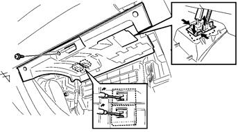 (Fig. 1-17) (1) Open the glove box door, and release the damper lever. Fig. 1-17 Screw Phillips Screwdriver, Small Flat Blade Screwdriver Glove Box Upper Cover (ee) Remove the glove box upper panel.
