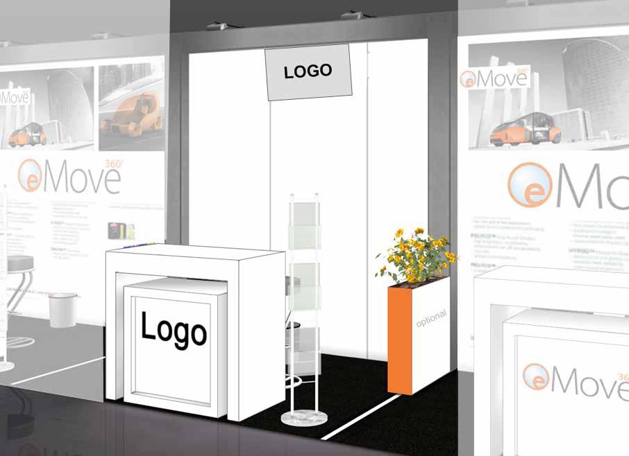 Demopoint, 6 m 2 Start-up group stand ALL INCLUSIVE - DEMOPOINT Stand area: 3 x 2 m, stand wall: