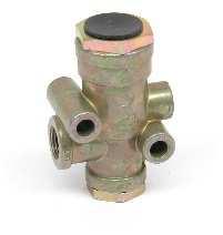 These valves are primarily used in emergency or parking brake systems and operate with air from a reservoir isolated by a check valve.