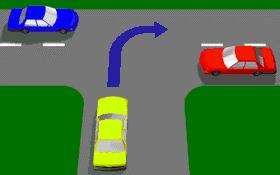 IN004 - Intersections If turning right at a T-intersection (as shown) must you give way to vehicles approaching from both the left and right? - Yes, whether they are turning or not.