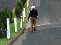 PD027 - Pedestrians When you see older people on or near the road, you should - - Slow down and take extra care because they may not see you until you are very close.
