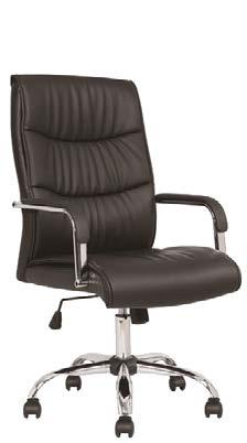 Carter Luxurious high back executive chair Faux leather upholstery Stylish stitch detail Chrome armrests with soft pad Chrome 5 star base (not