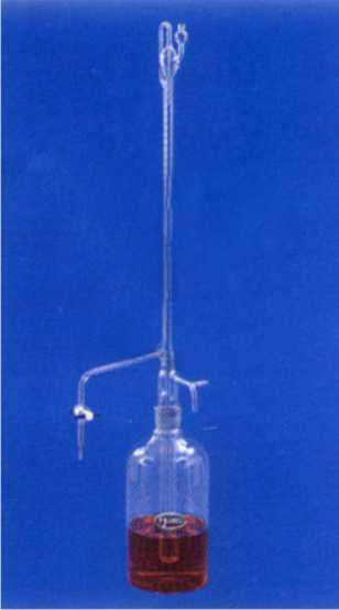 BURETTES Burette, Automatic Zero, mounted on Reservoir with screw type Rota flow Stopcock with PTFE (Teflon) Key, Rubber bellow, Accuracy as per class A of I.S.1997 1982 Capacity Sub. Div.